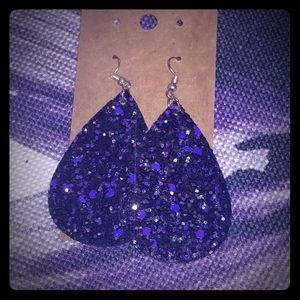 Glitter Leather Earrings
